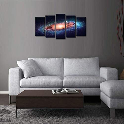 KLKLDD 5 Paneles, Espacio Y Universo, Lienzo, Cosmos, Cielo, Cielo, Paisaje,   Ilustraciones, para, Decoración del Hogar, Y, Oficina, 60 '' X 32 ''-30X40 30X60 30X80Cm