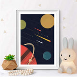Impresión En Lienzo Space Poster Space Science Art Canvas Canvas Outer Space Planets Print Cosmos Poster,40 X 60 Cm Sin Marco