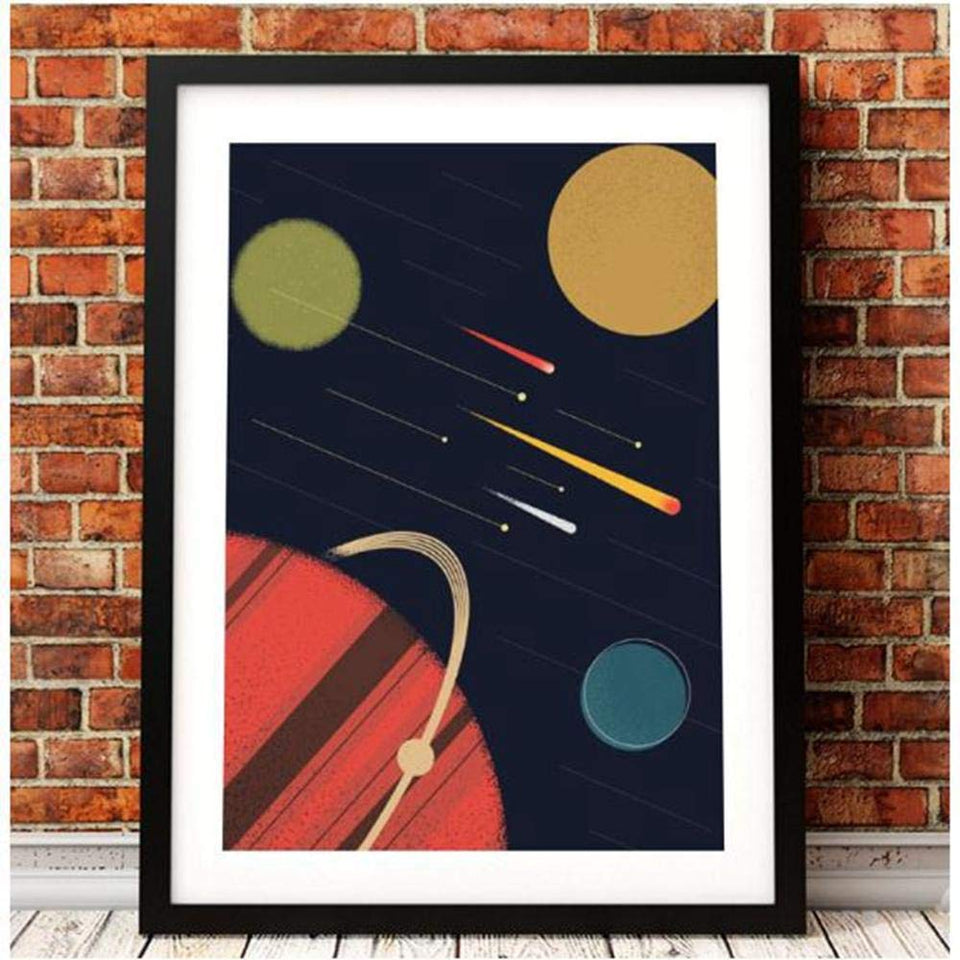 Impresión En Lienzo Space Poster Space Science Art Canvas Canvas Outer Space Planets Print Cosmos Poster,40 X 60 Cm Sin Marco