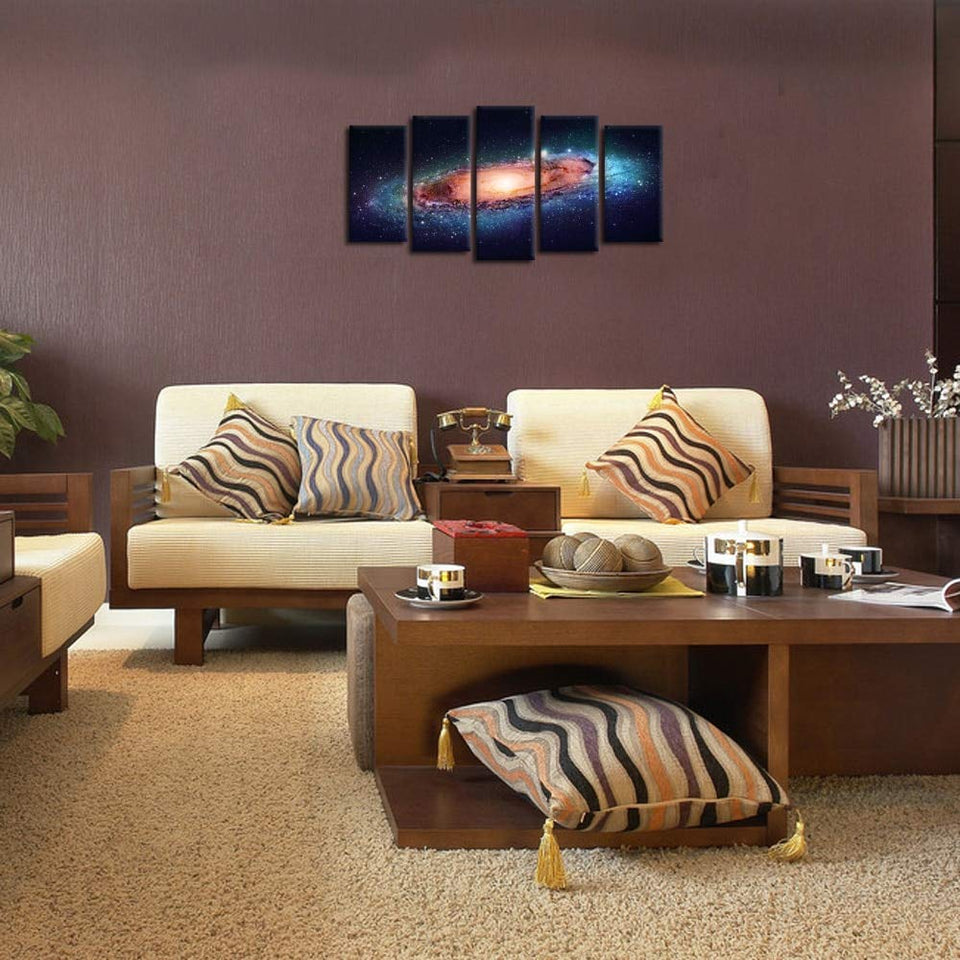 KLKLDD 5 Paneles, Espacio Y Universo, Lienzo, Cosmos, Cielo, Cielo, Paisaje,   Ilustraciones, para, Decoración del Hogar, Y, Oficina, 60 '' X 32 ''-30X40 30X60 30X80Cm