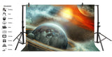 LFEEY 7 x 5 pies de Fondo de temática Espacial Cosmos Nebula Back Drop Science Astronomy Galaxy Sistema Solar Celestial Estrellas Planeta con Anillos Satélite Fondo Foto portafotos
