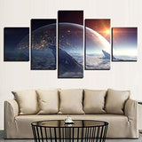 GIKMK Canvas HD Prints Pictures Wall Art 5 Piezas Cosmos Space Earth Painting Star Dancers Game Poster Modular Living Room Decor Frame
