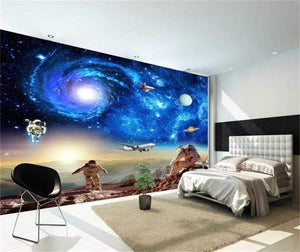 LIVEXZ Pintura Pared DIY 3D arte Papel pintado Wallpaper Mural de pared clásicos poster interiores imágenes diseño Hogar decoración/astronauta galaxia