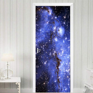 Pegatinas De Puerta De Tamaño Personalizable Hermosas Galaxias Estrellas Papel Tapiz De Puerta Adhesivo Decorativo Autoadhesivo Impermeable Pvc Mural Adhesivos Adhesivos De Puerta 77 * 200 Cm