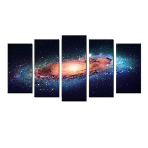 KLKLDD 5 Paneles, Espacio Y Universo, Lienzo, Cosmos, Cielo, Cielo, Paisaje,   Ilustraciones, para, Decoración del Hogar, Y, Oficina, 60 '' X 32 ''-30X40 30X60 30X80Cm