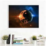 Sistema Solar Moderno Impresión de pósters Planetas Ciencia de la Tierra Satélite Cosmos Arte de la Pared Pintura sobre Lienzo Imagen Sala de estar-50x70cm-Sin Marco