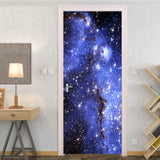 Pegatinas De Puerta De Tamaño Personalizable Hermosas Galaxias Estrellas Papel Tapiz De Puerta Adhesivo Decorativo Autoadhesivo Impermeable Pvc Mural Adhesivos Adhesivos De Puerta 77 * 200 Cm