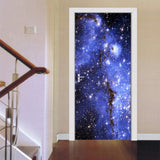 Pegatinas De Puerta De Tamaño Personalizable Hermosas Galaxias Estrellas Papel Tapiz De Puerta Adhesivo Decorativo Autoadhesivo Impermeable Pvc Mural Adhesivos Adhesivos De Puerta 77 * 200 Cm
