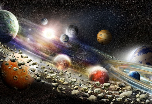 LFEEY 5 x 3 ft Fantástico espacio de fotos fondo de varios planetas estrellas Cosmos Aventura Alien sistema solar fotografía fondo bebé recién nacido niños retrato foto estudio Props