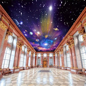 ZBWBZ Adhesivo de pared de papel tapiz personalizado 3D Techo personalizado papel tapiz 3d colorido cielo estrellado universo galaxia sueño habitación cenit techo pintura papel tapiz 3d mura-140X100CM