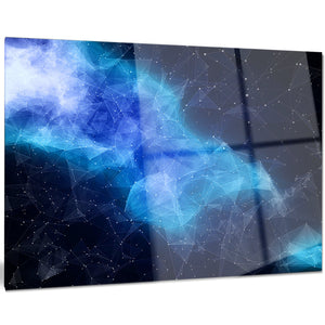 Designart - Decoración de Pared de Metal Abstracto con Nebulosa Azul en Cosmos, 28 x 12, 12 x 28 x 1 Pulgadas (1 Unidad)